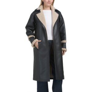 NWT Rebecca Minkoff Long Faux Leather Shearling Coat